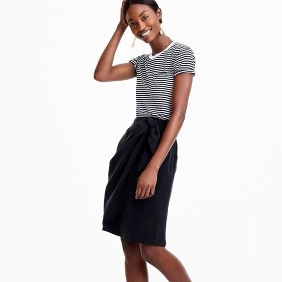 J. Crew Wrap Skirt in Japanese Cupro Black sz 2 - Picture 1 of 9
